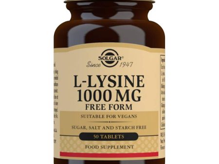 Solgar - L-Lisina, 1000 mg, 50 tabletas para la salud de la piel Embalaje Deteriorado (Cad: 31 10 2025) Online Hot Sale