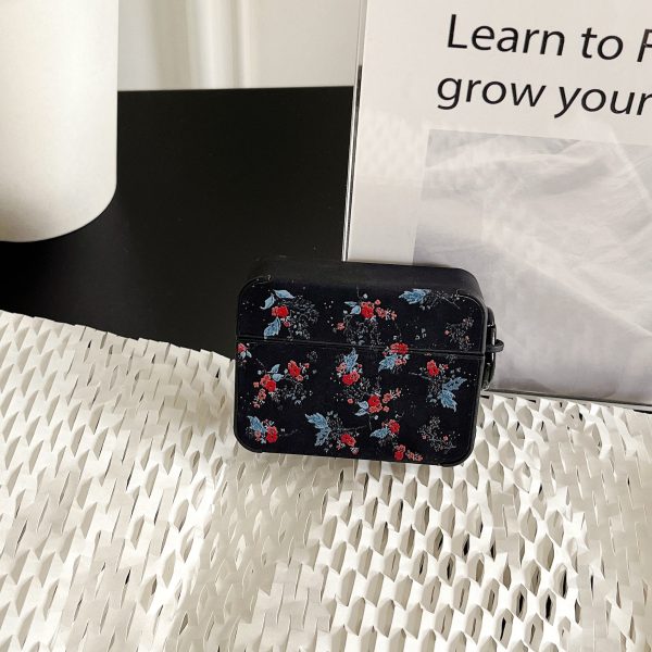 For Apple AirPods Pro   Pro 2 Flower Pattern Earphone Case Leather+TPU Earbud Cover with Ring Buckle Discount