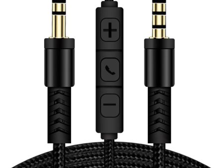 1.2m 3.5mm to 3.5mm Male to Male Stereo Audio Aux Cable Headphone Cord with Press Key Volume Control Mic Hot on Sale