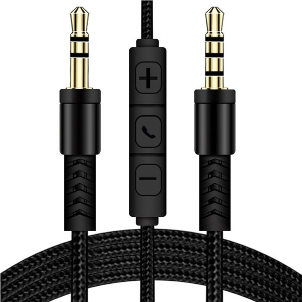 1.2m 3.5mm to 3.5mm Male to Male Stereo Audio Aux Cable Headphone Cord with Press Key Volume Control Mic Hot on Sale